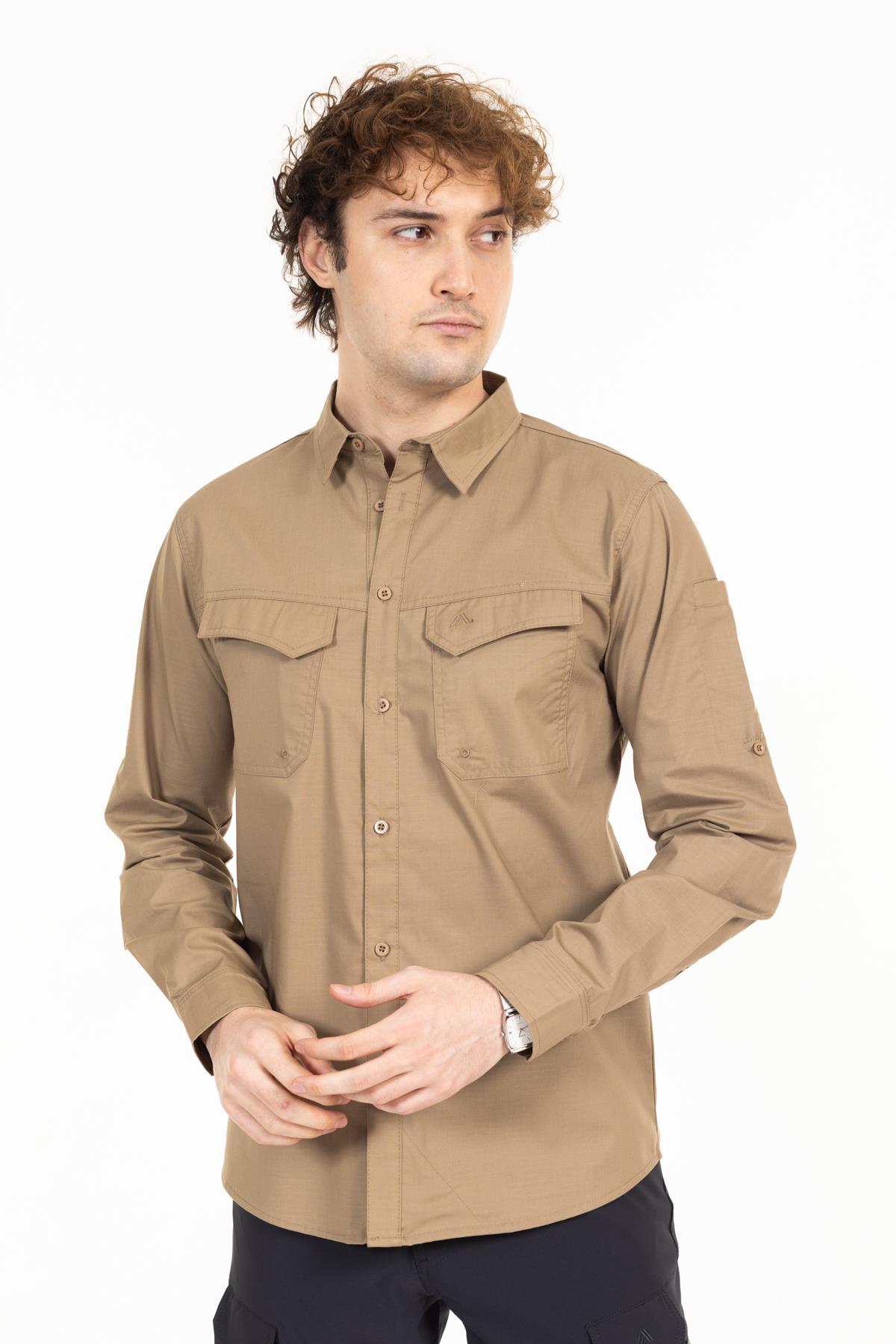 AKN 313 PREMIUM RIPSTOP TAKTİK GÖMLEK-BEJ