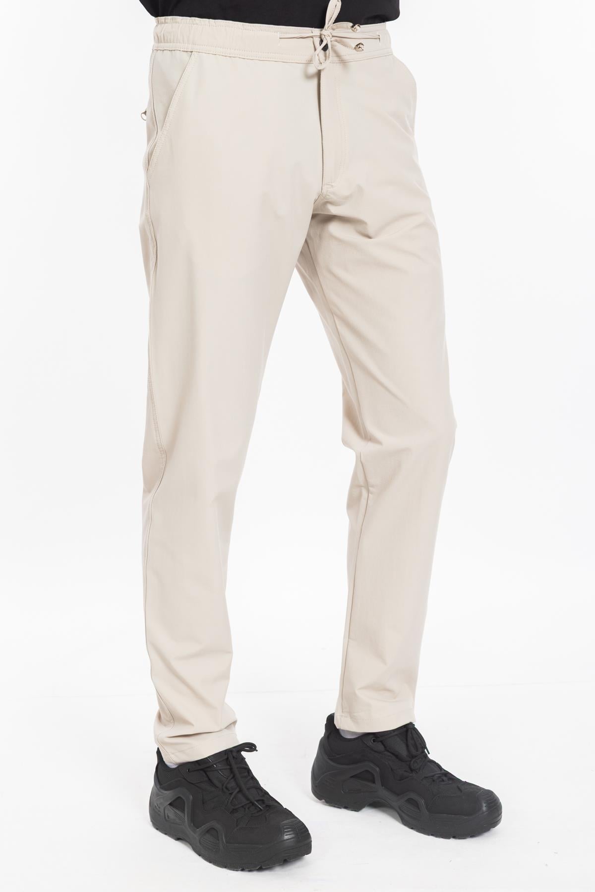 AKN 402 LİKRALI JOGGER PANTOLON TAŞ BEYAZ