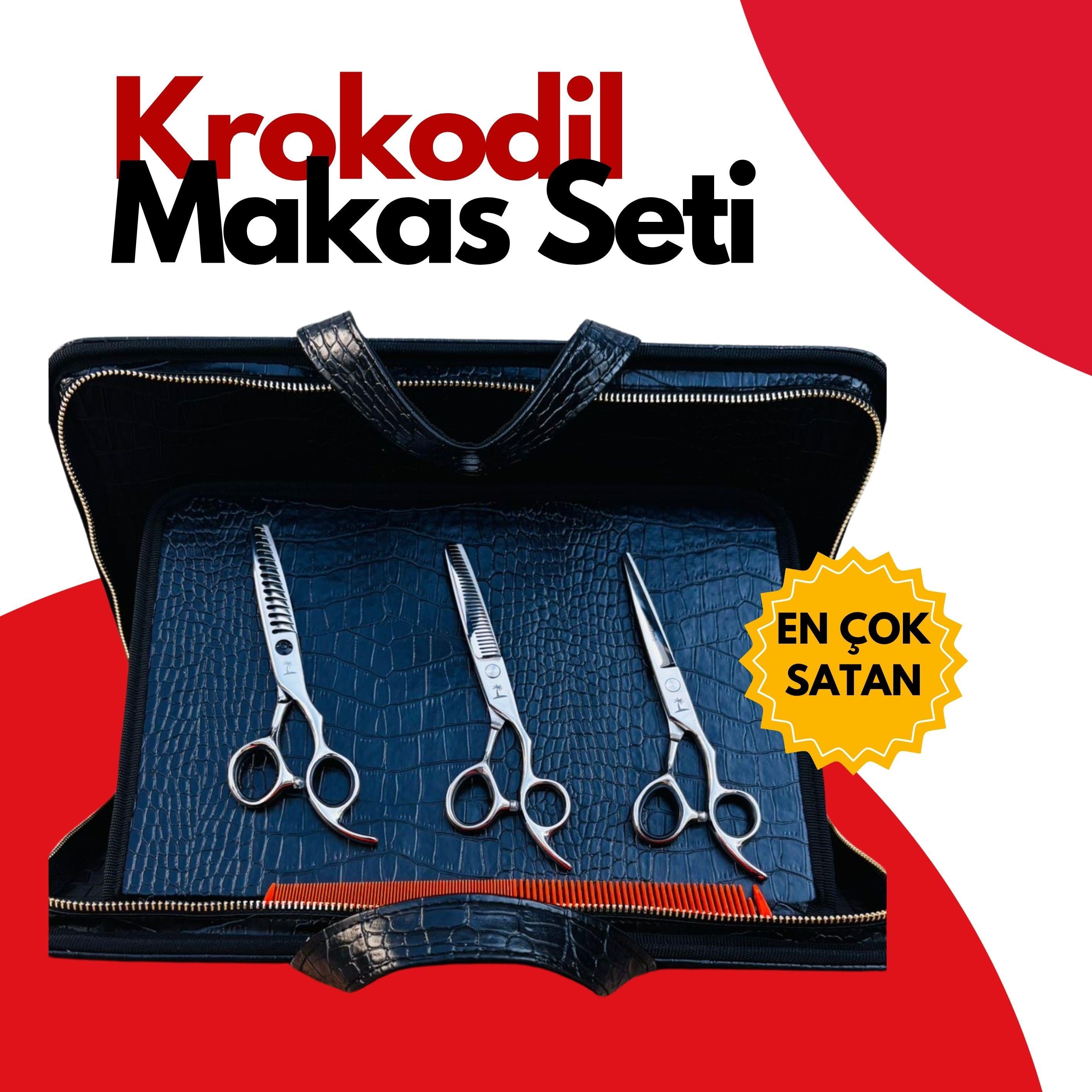 Krokodil Çantalı Makas Seti