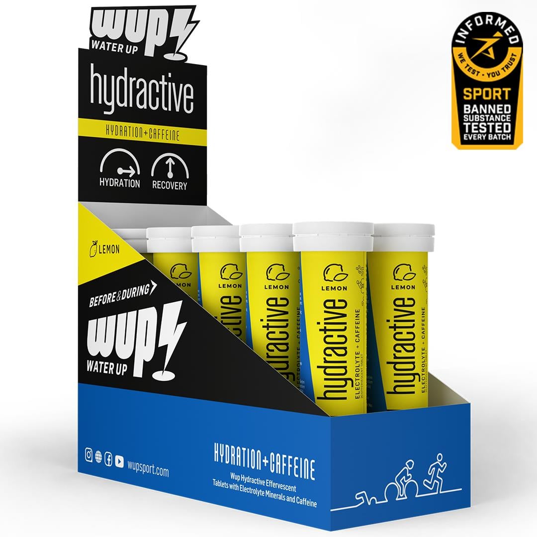 WUP Hydractive, Electrolyte+Caffeine, Lemon Flavored, 10x20 Tablets