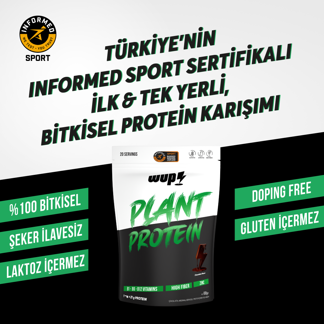 WUP Plant Protein, B1-B6-B12, Çinko, Yüksek Lif, Doğal Kakao, Çikolata, Bitkisel Protein, 600 gr 20 Servis