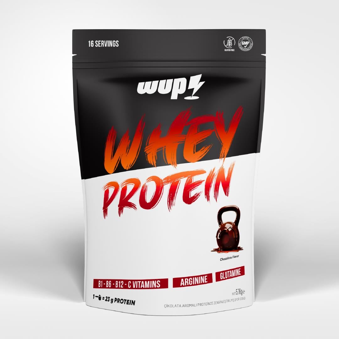WUP Whey Protein, B1-B6-B12-C, Arjinin, Glutamin, Doğal Kakao, Çikolata, 576 gr 16 Servis
