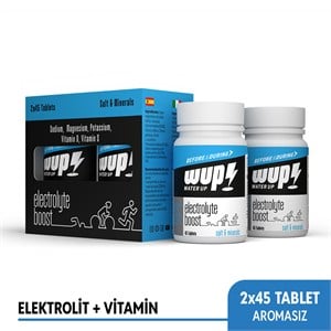WUP Electrolyte Boost, 45x2 Tuz ve Elektrolit Hapı, Çiğneme Tableti, Aromasız