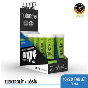 WUP Hydractive Elma Aromalı, 10x20 Efervesan Tablet, Elektrolit+Lösin