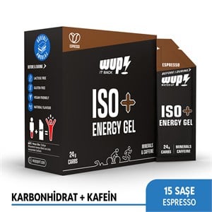 WUP ISO+ Enerji Jeli, Kafein ve Elektrolit, Espresso, 15 Saşe 45 gr