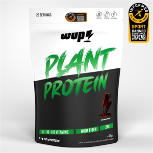 WUP Plant Protein, B1-B6-B12, Çinko, Yüksek Lif, Doğal Kakao, Bitkisel Protein, 600 gr 20 Servis