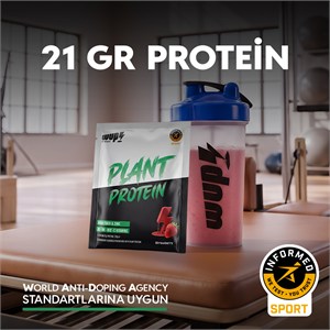 WUP Plant Protein, B1-B6-B12, Çinko, Yüksek Lif, Çilek, Bitkisel Protein, 10 Saşe