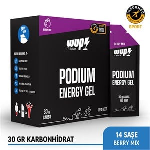 WUP Podium Enerji Jeli, 30 gr Karbonhidrat, Berry Mix Aromalı, 14 Saşe 50 gr