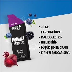 WUP Podium Enerji Jeli, Berry Mix, 14 Saşe 50 gr
