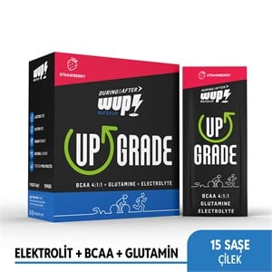 WUP Upgrade, BCAA, Glutamin, Elektrolit, Çilek Aromalı, 15 Saşe, Toz Efervesan