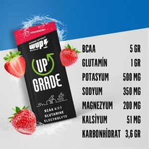 WUP Upgrade, BCAA, Glutamin, Elektrolit, Çilek Aromalı, 15 Saşe, Toz Efervesan
