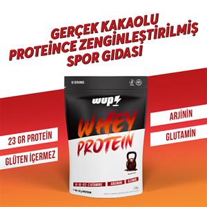 WUP Whey Protein, B1-B6-B12-C, Arjinin, Glutamin, Doğal Kakao, Çikolata, 576 gr 16 Servis