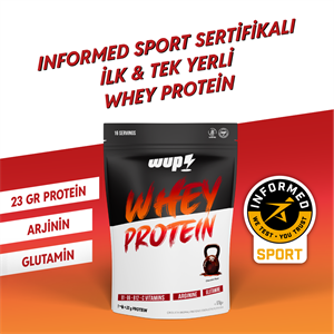 WUP Whey Protein, B1-B6-B12-C, Arjinin, Glutamin, Doğal Kakao, Çikolata, 576 gr 16 Servis