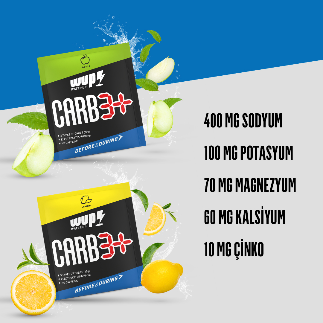 WUP Carb3+ Lemon 24 Packs Effervescent Powder