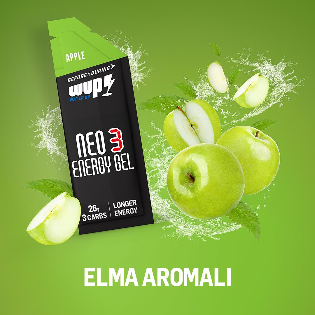WUP NEO3 Energy Gel, 3 Type Carbohydrate, Apple Flavor, 14 Packs 45 gr