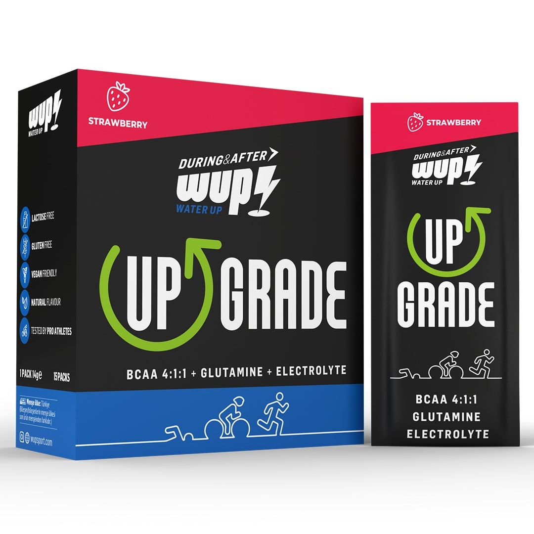 WUP Upgrade, BCAA+Glutamine+Electrolyte, Strawberry Flavored, 15 Packs