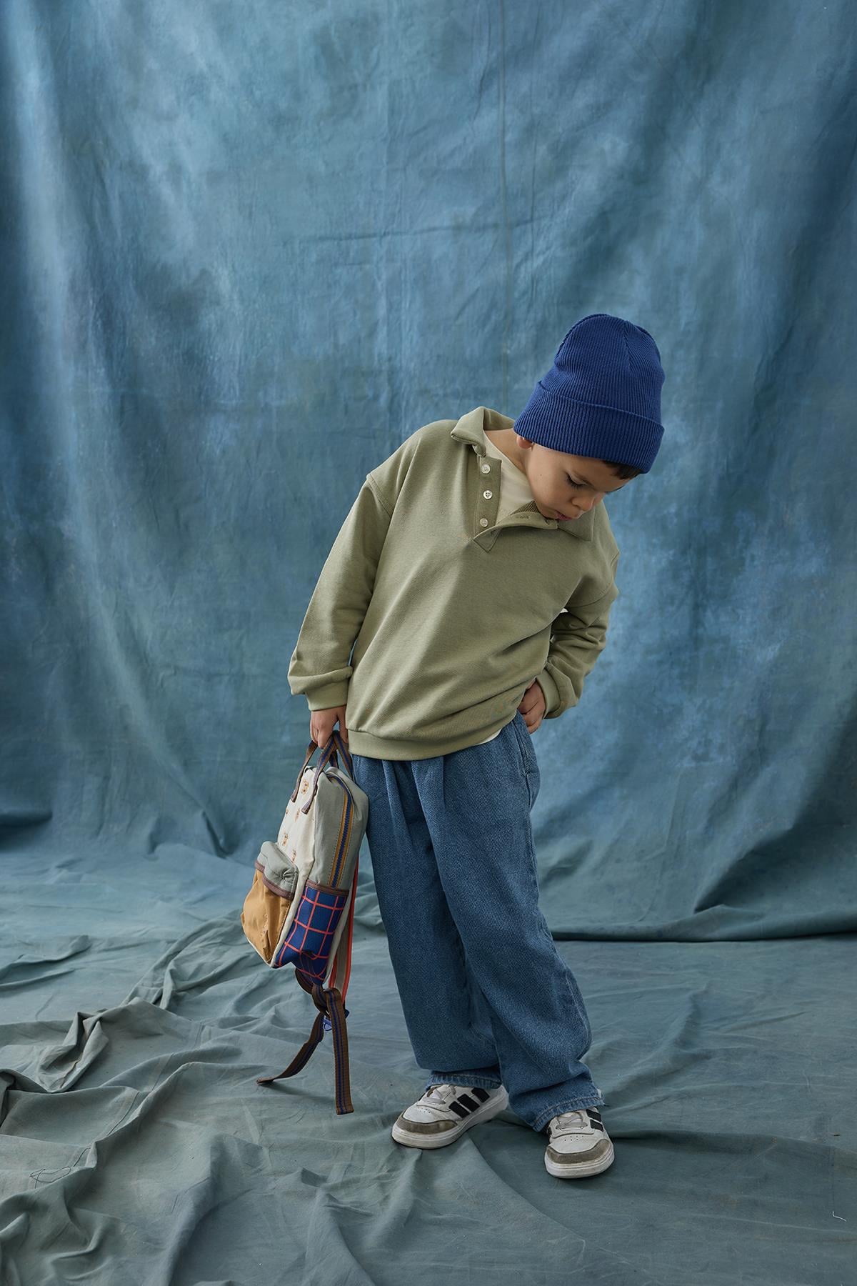 Baggy Denim Pantolon -  mavi
