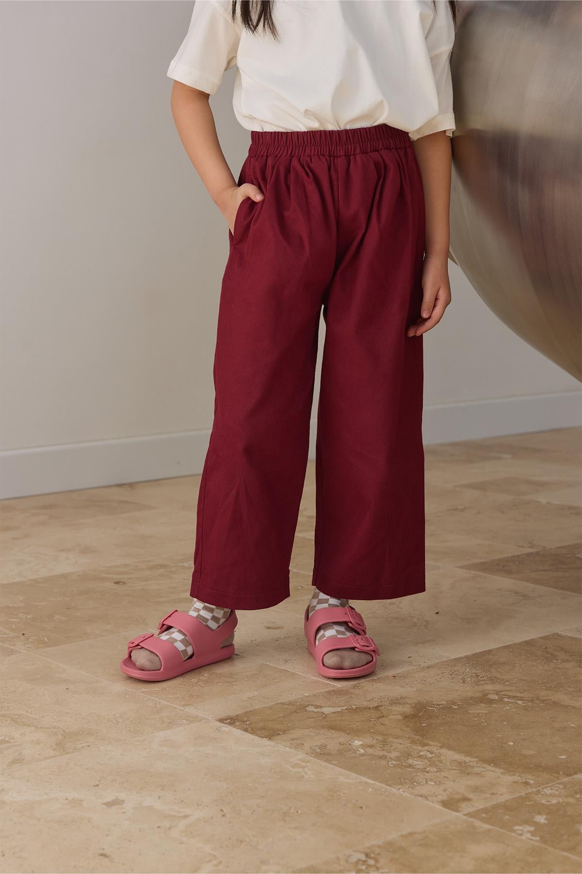 Bordo Baggy Pantolon