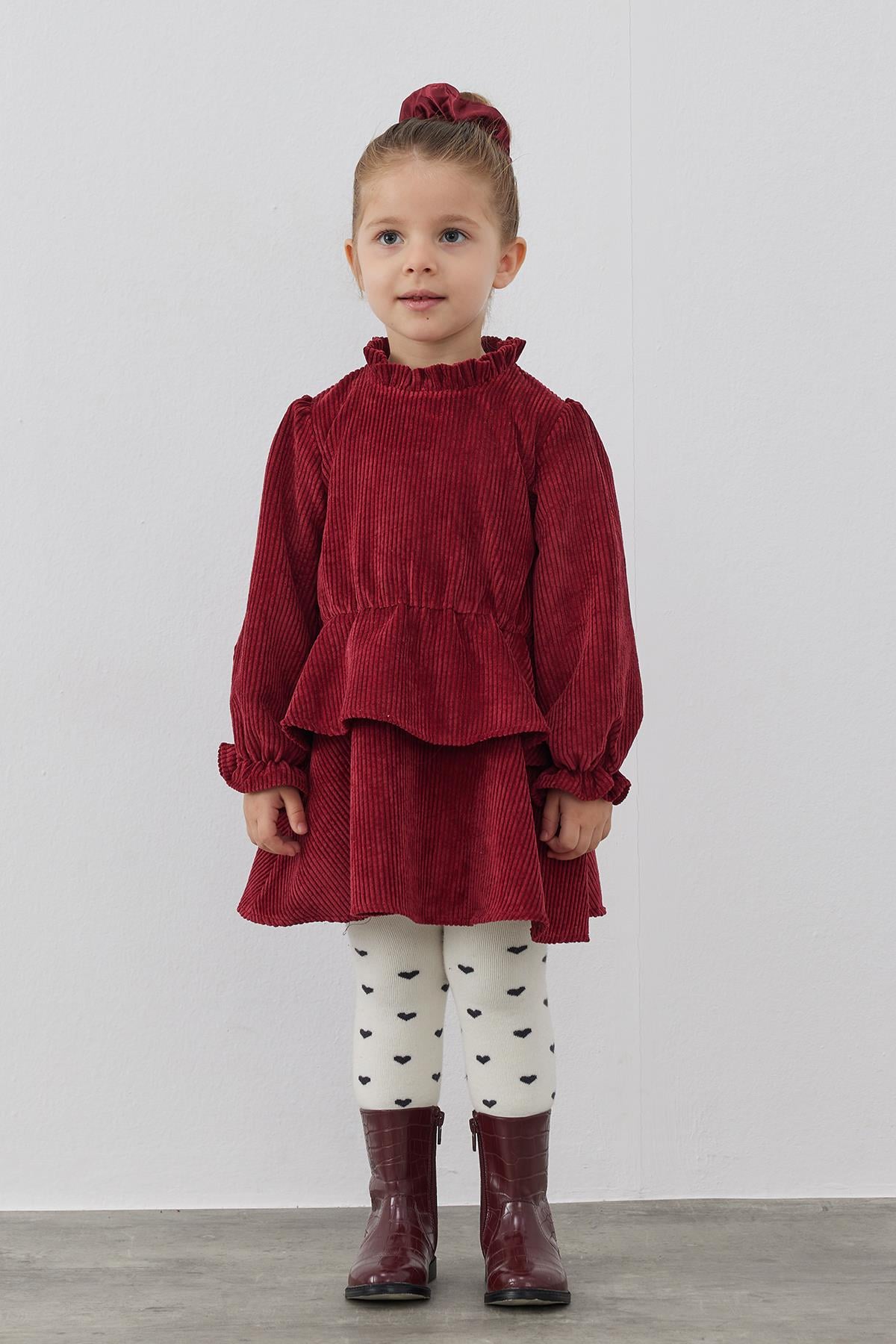 Bordo Kadife Elbise