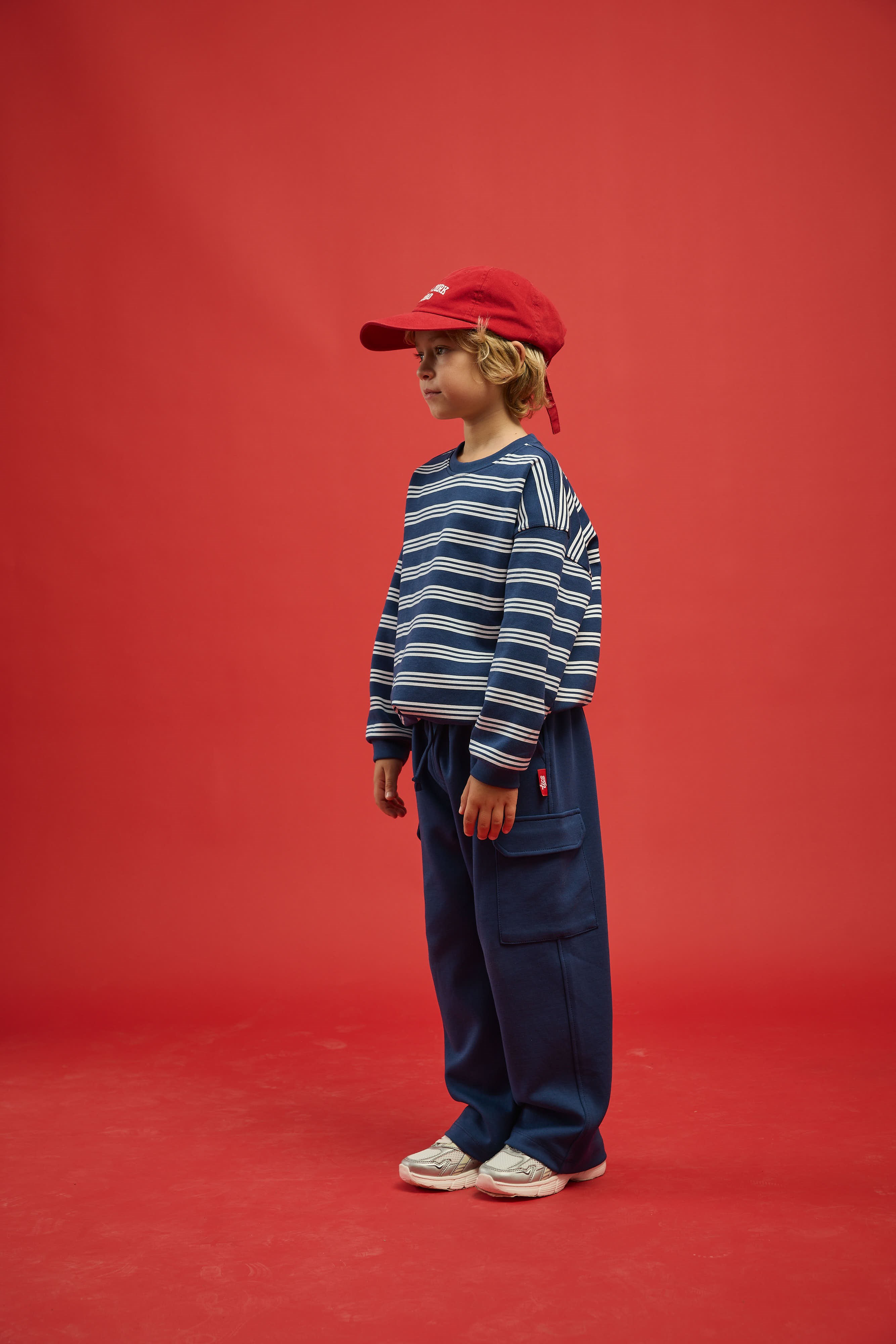 Climber Çizgili Sweatshirt, İndigo