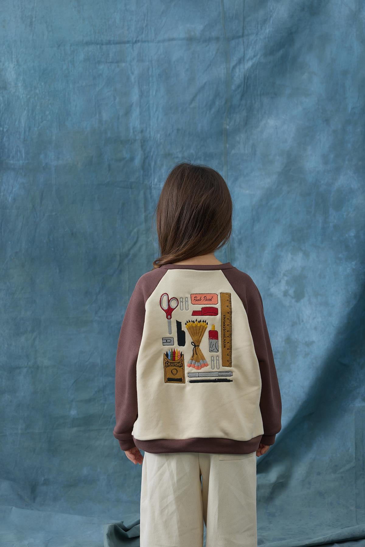 Nakışlı Oversize Sweat - tereyağ