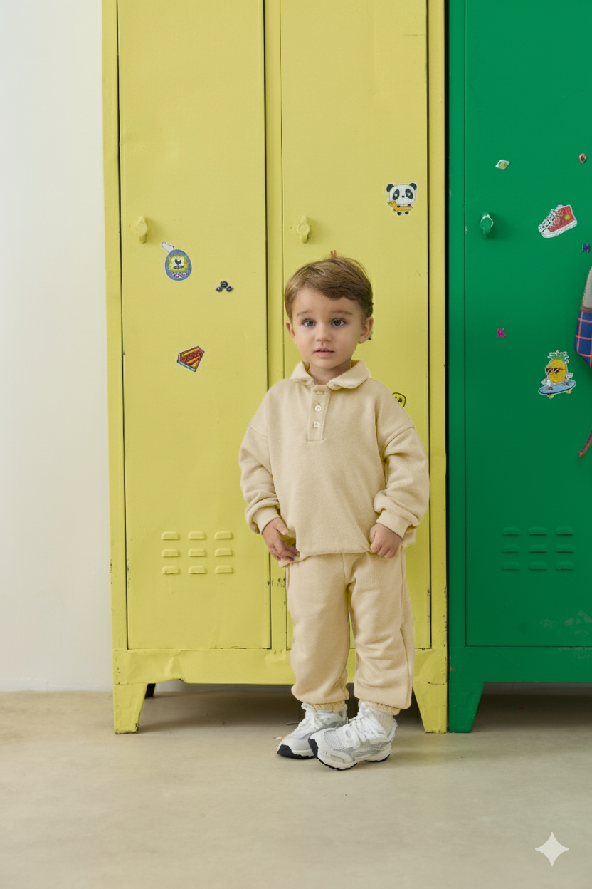 Polo Yaka Sweat Takım - tereyağ