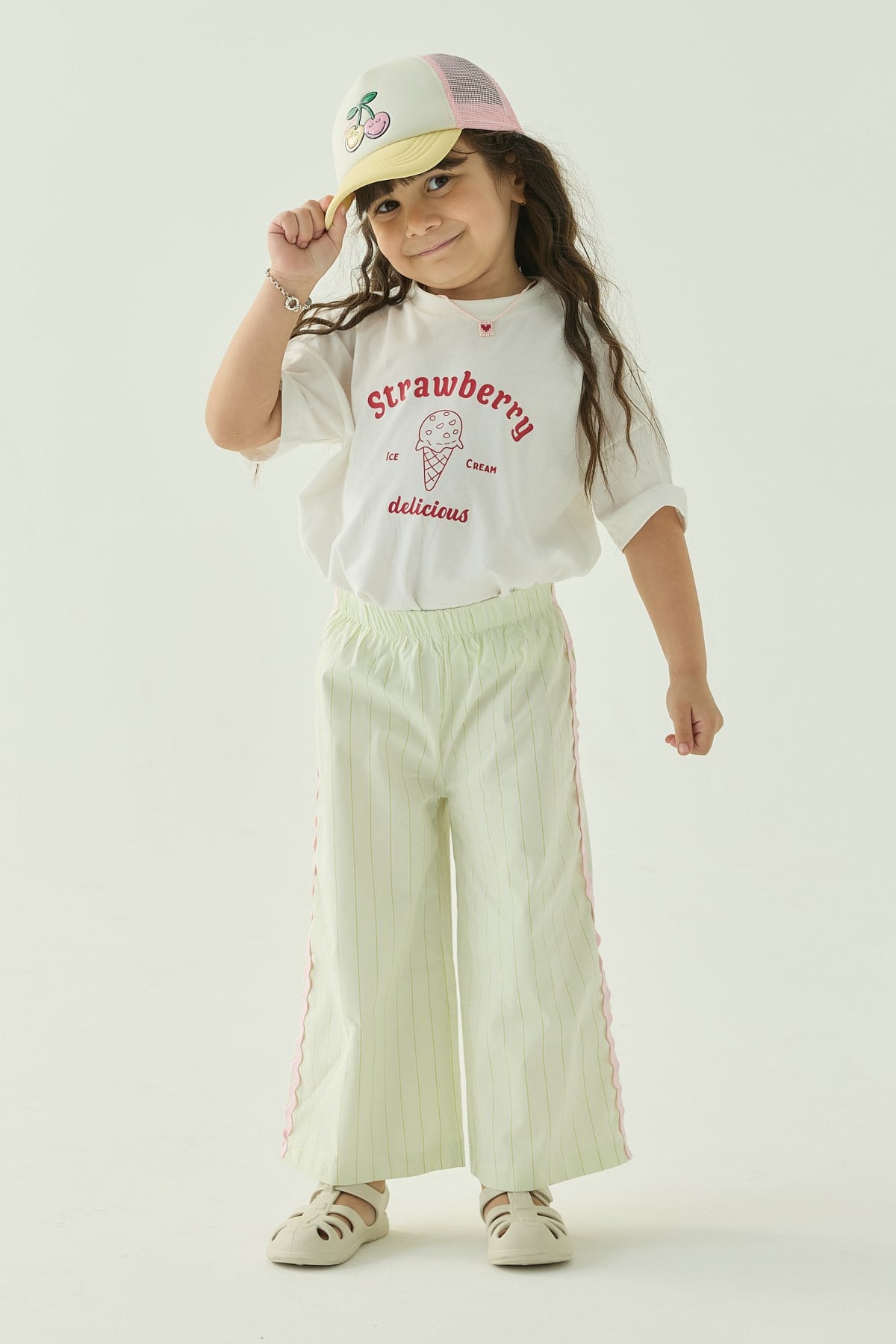Scoop Pantolon - sarı çizgili