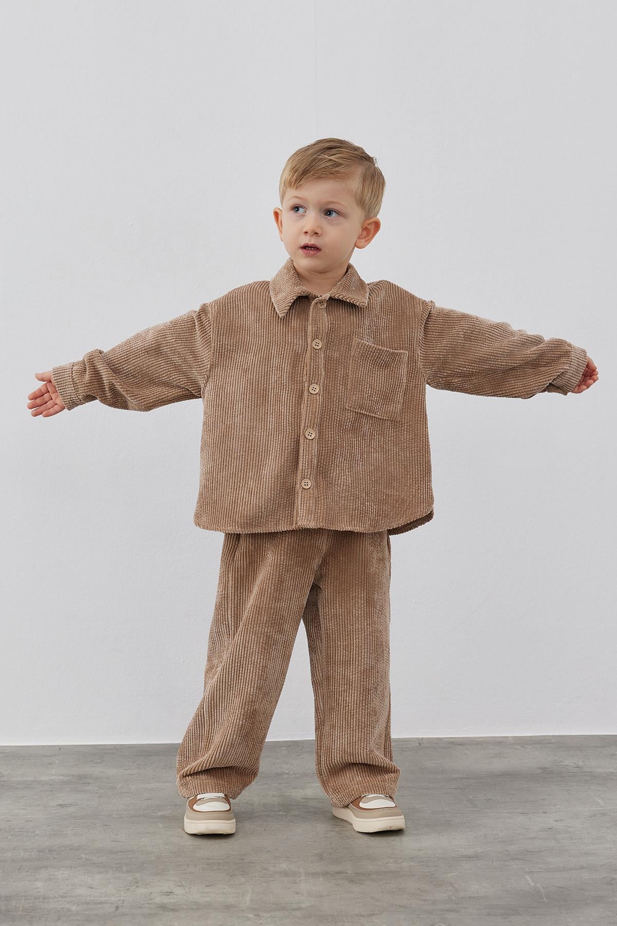Vizon Kadife Oversize Ceket Takım
