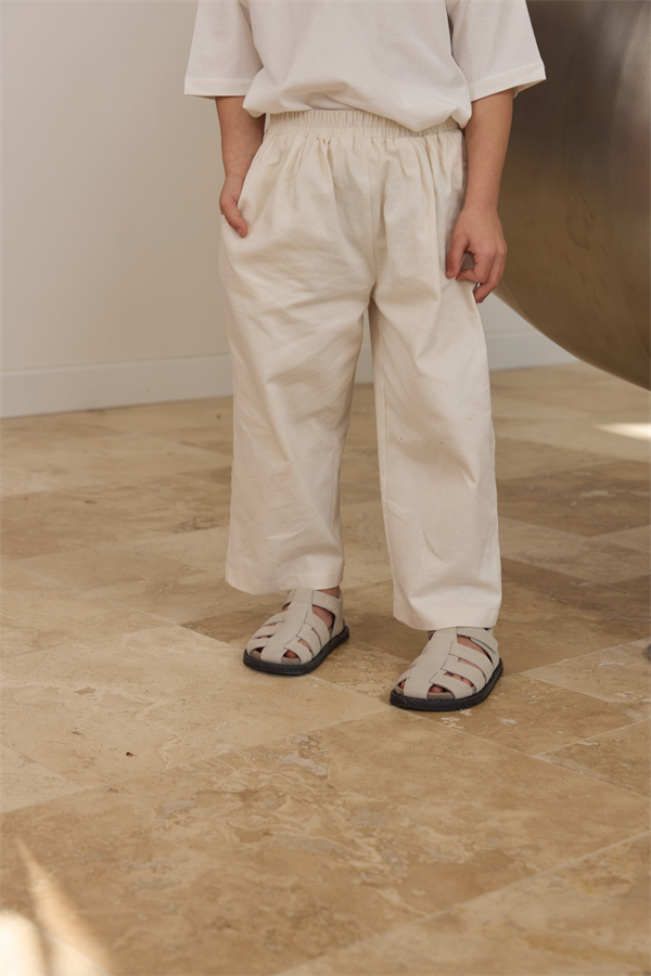 Ekru Baggy Pantolon