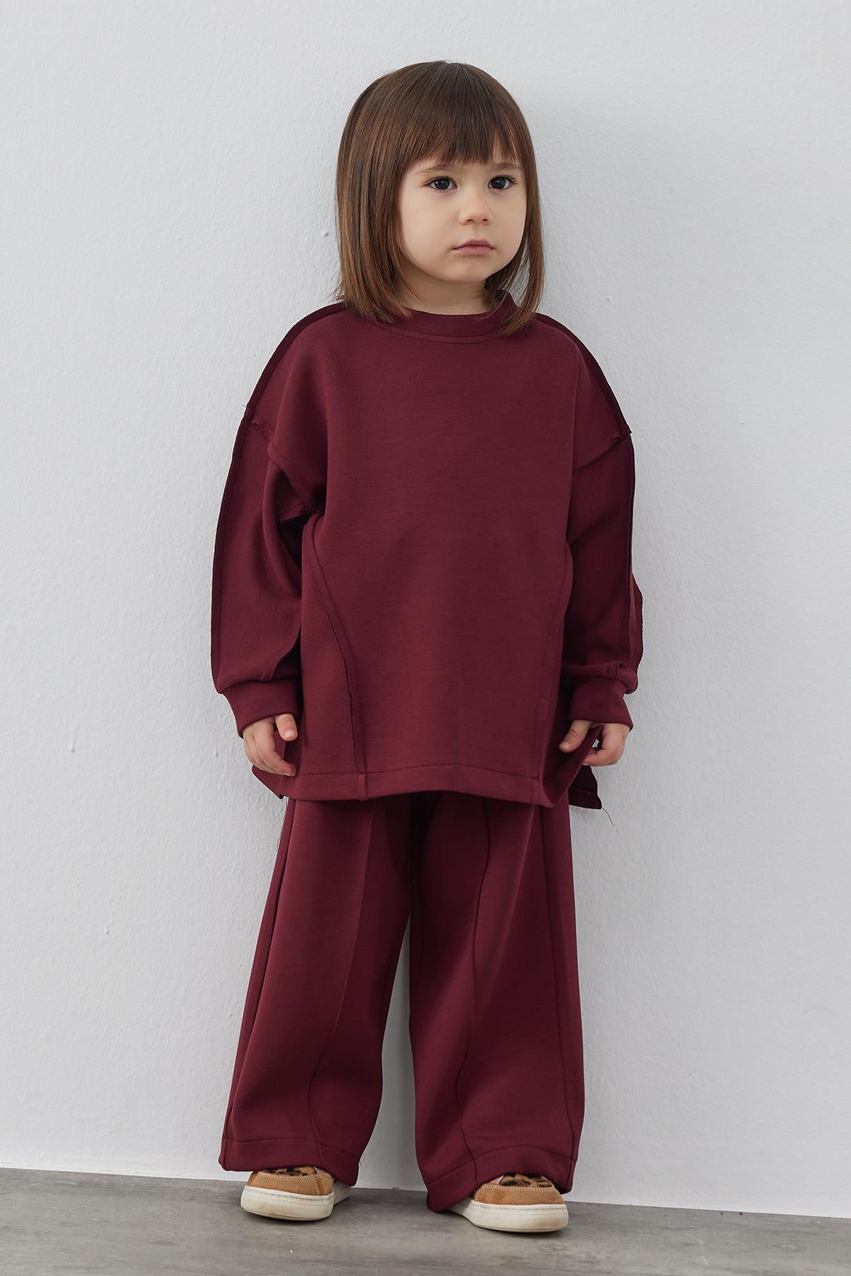 Bordo Anne Çocuk Modal Takım