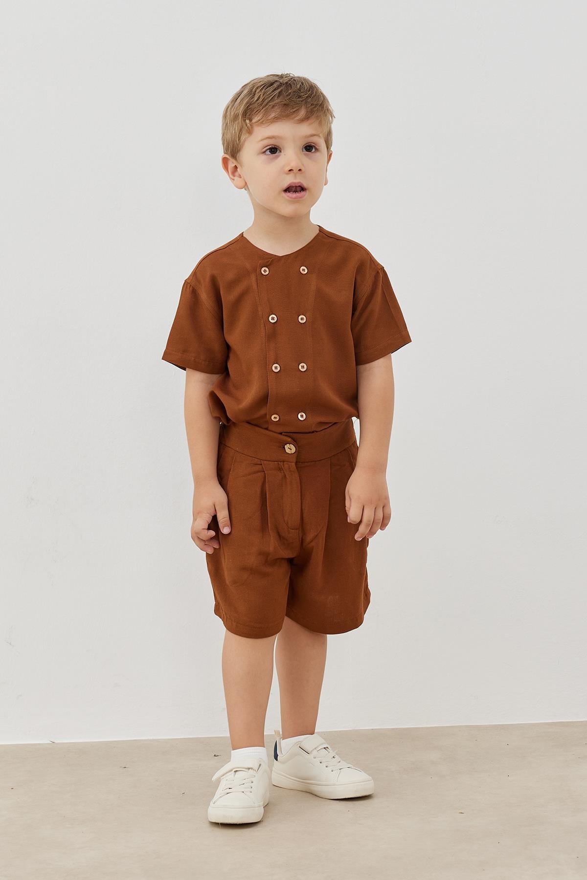 Camel Palazzo Keten Şort 