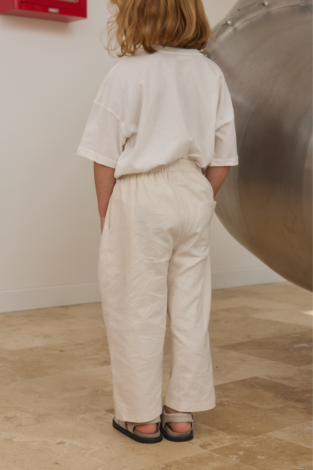 Ekru Baggy Pantolon