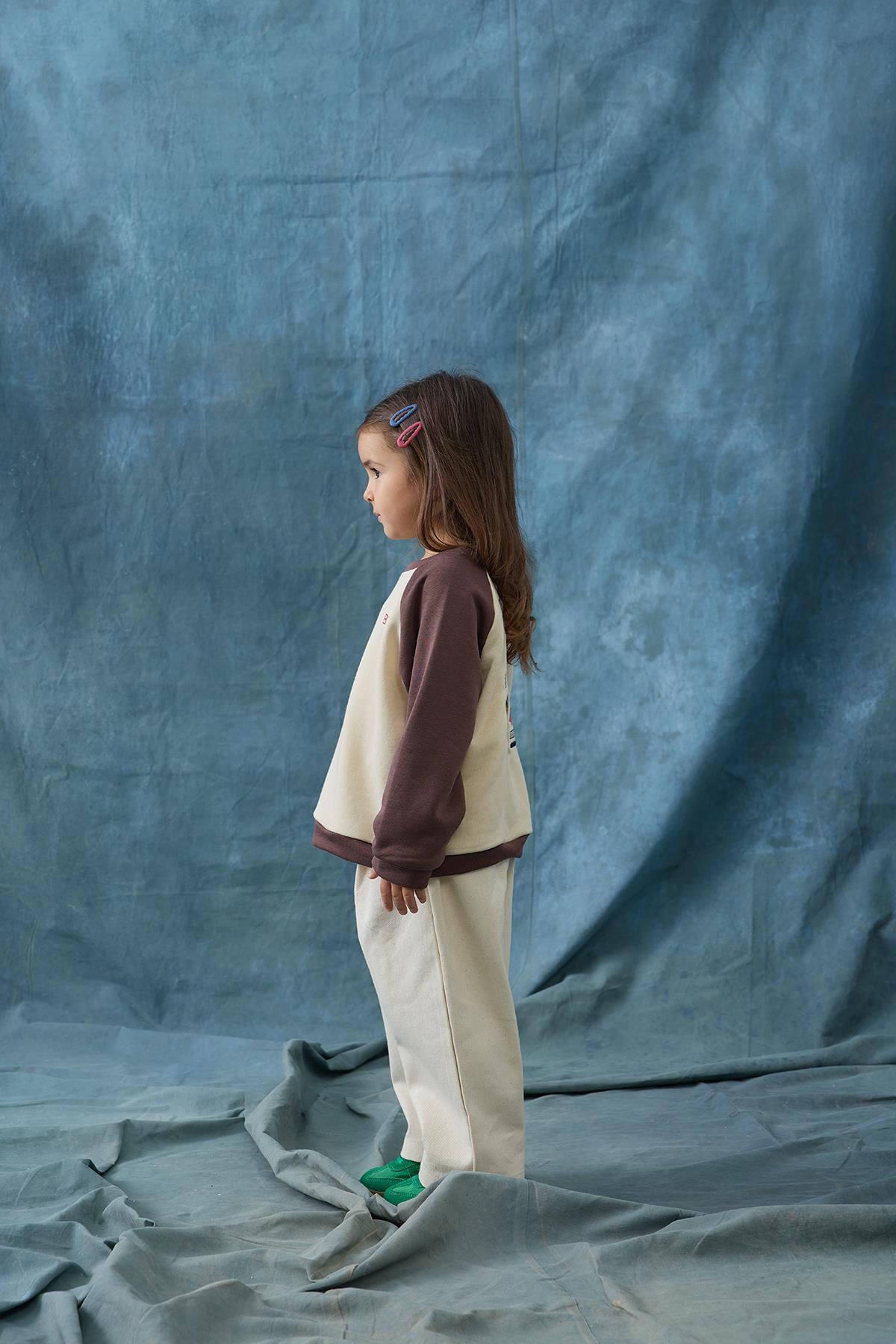 Nakışlı Oversize Sweat - tereyağ