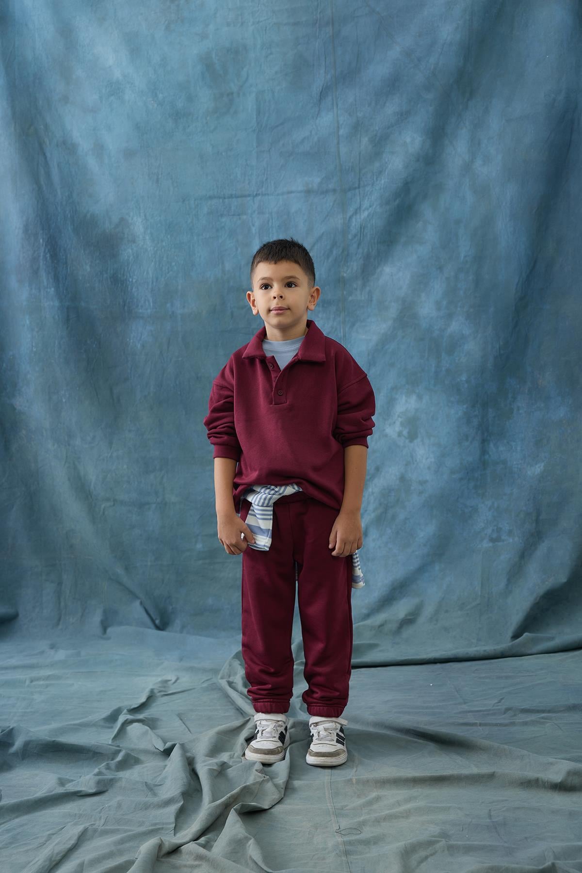 Polo Yaka Sweat Takım - bordo