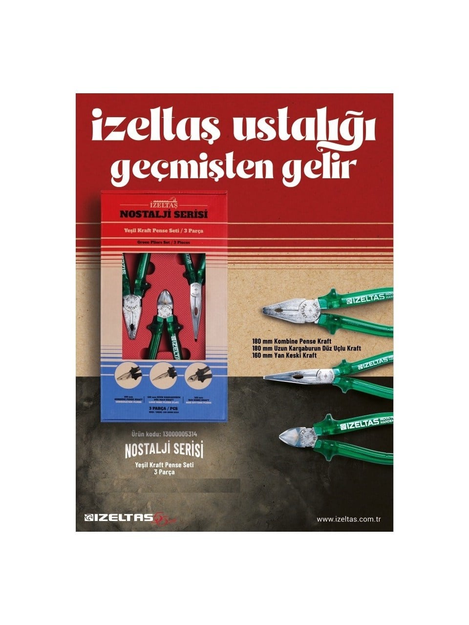 3 PARÇA NOSTALJİ PENSE SETİ (YEŞİL) İZELTAŞ