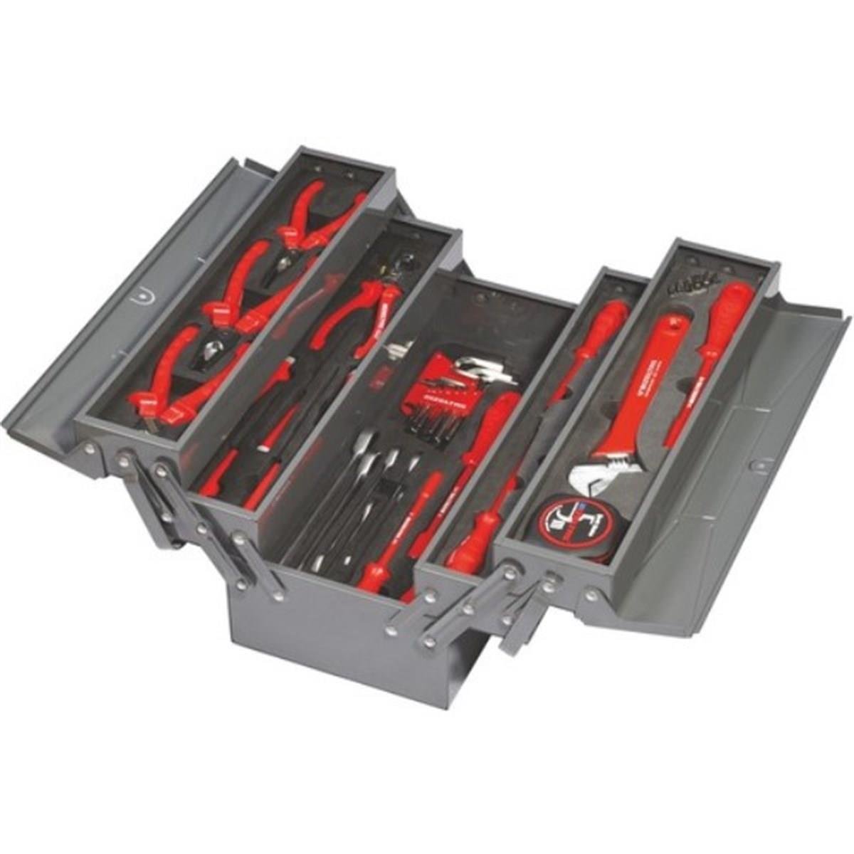 5 GÖZLÜ METAL TAKIM ÇANTASI ELEKTRONİKCİ 195X420X210 İZELTAŞ