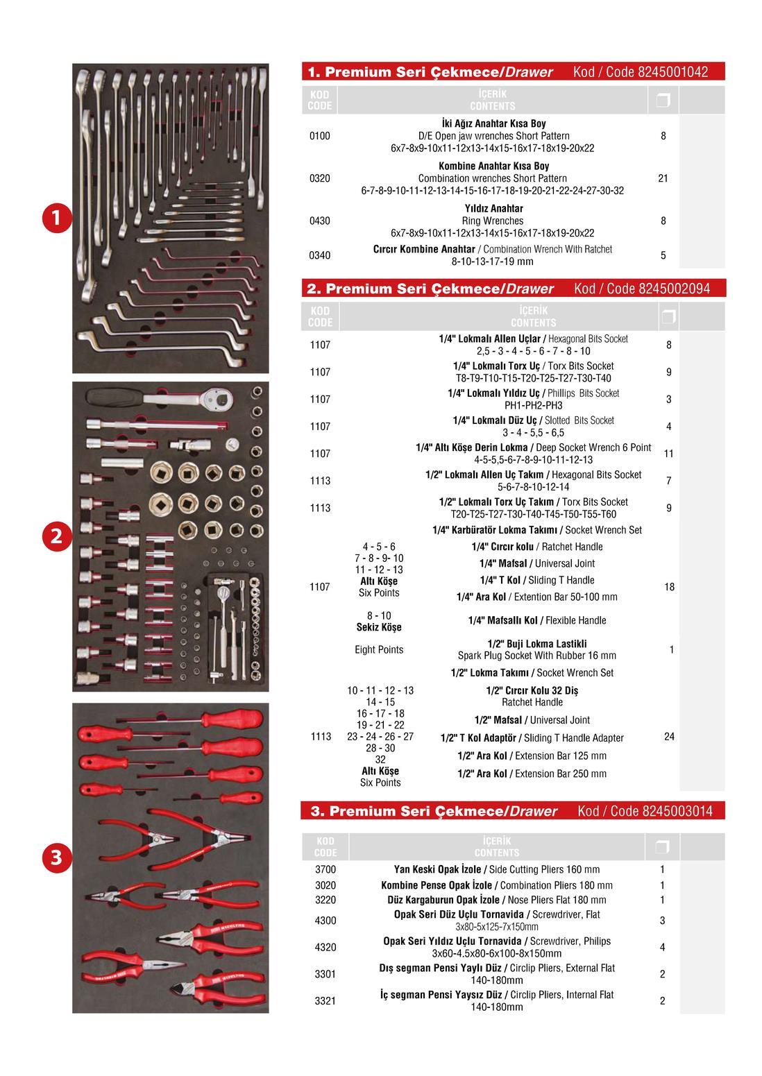 7 ÇEKMECELİ PREMİUM TAKIM ARABASI (DOLU) 250 PRÇ İ