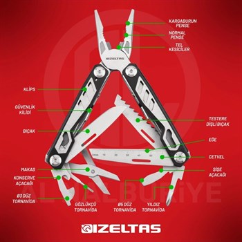 155MM MULTİTOOL 15 FONSİYONLU PENSE SETİ İZELTAŞ