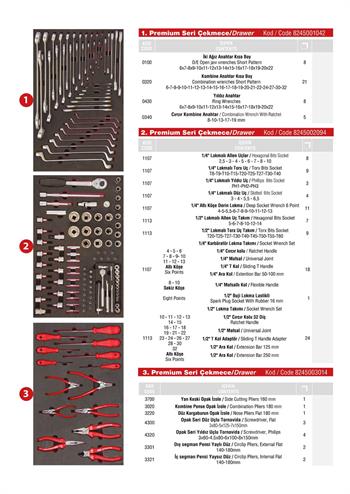 7 ÇEKMECELİ PREMİUM TAKIM ARABASI (DOLU) 250 PRÇ İ
