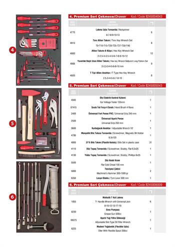 7 ÇEKMECELİ PREMİUM TAKIM ARABASI (DOLU) 250 PRÇ İ