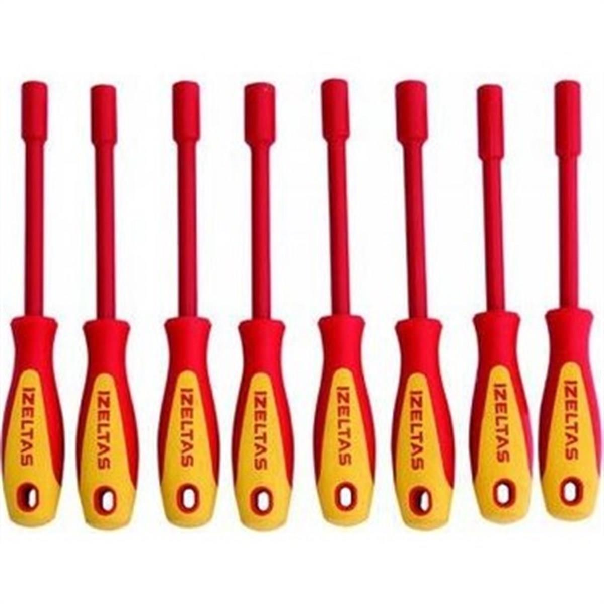 8'Lİ SÜNGÜSÜ İZOLELİ LOKMA UÇLU TORNAVİDA SETİ 1000V İZELTAŞ