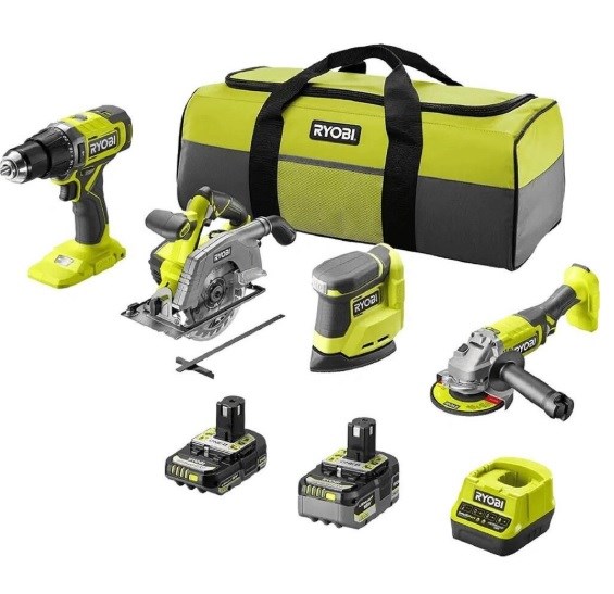 R18CK4G-252S 4LÜ KOMBO KIT RPD18+RJS18+R18CSP+PRS18+1X5AH+1X2AH+ŞARJ CİHAZI RYOBİ