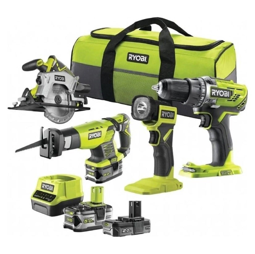 RCK184-252S 4LÜ SET (R18DD3+RRS1801M+RWSL1801+RLF18+RB18L20+RB18L50+RC18120) RYOBİ