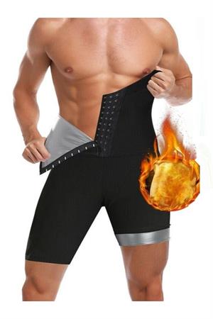 Sauna-Şort Erkek Korse Toparlayıcı ve Sıkılaştırıcı Etkili Yüksek Bel Sauna Termal Şort Mistirik