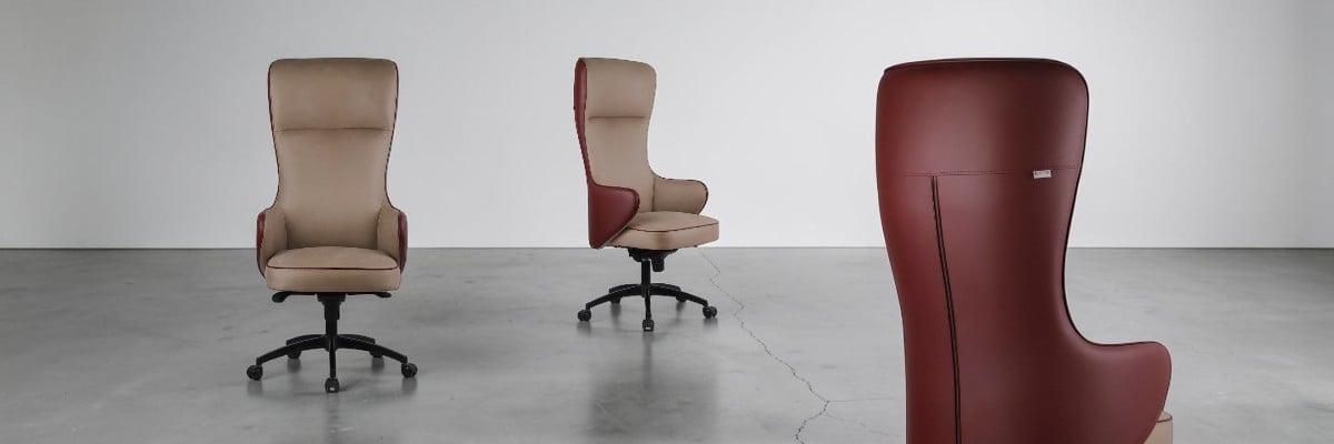 Sancak Georgetti Yönetici Koltuğu lüks deri kumaş kombinli ergonomik ofis koltuğu