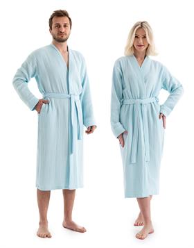 Unisex Kimono Müslin Bornoz Mint