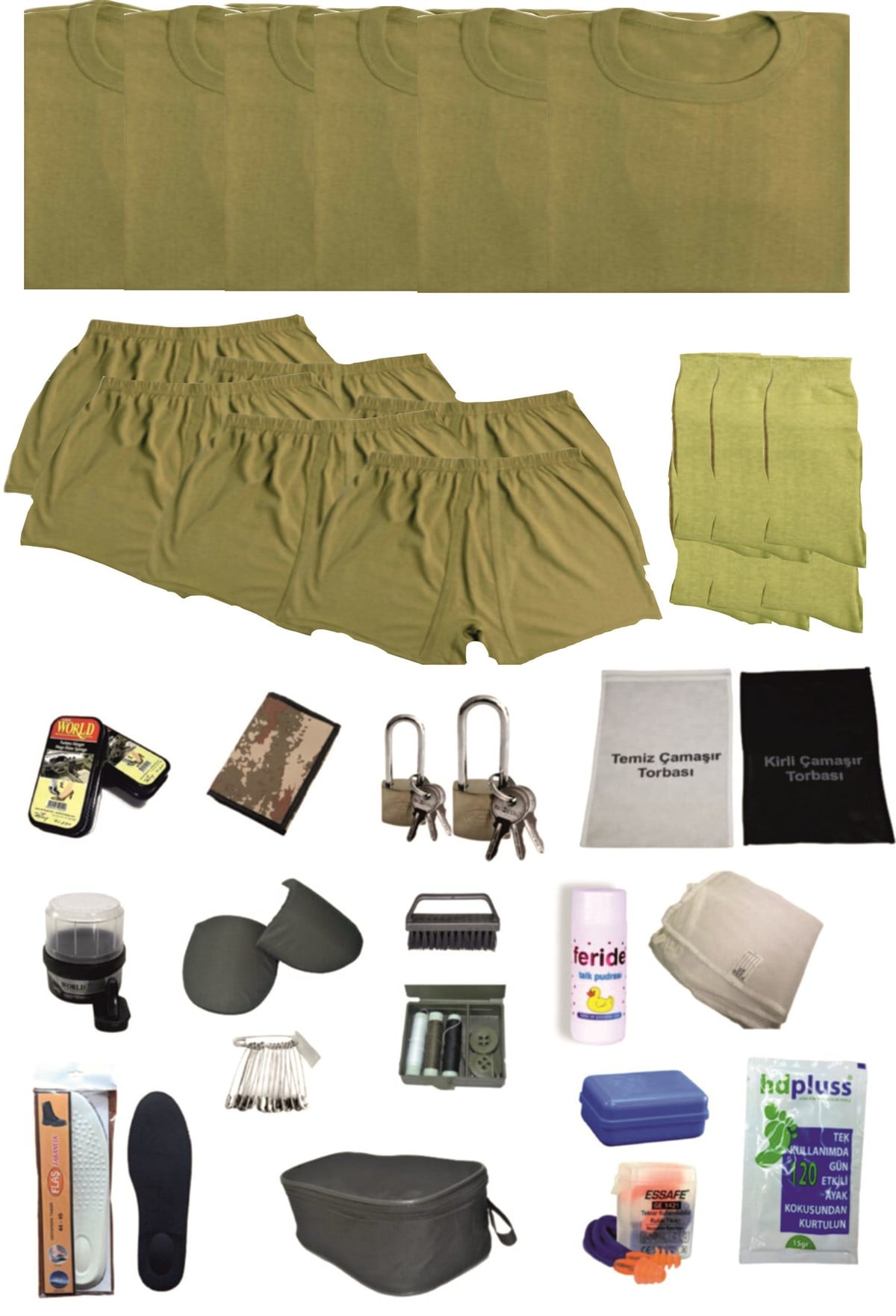 Temel Askerlik Seti Acemi Asker - Bedelli Asker 6 li Paket