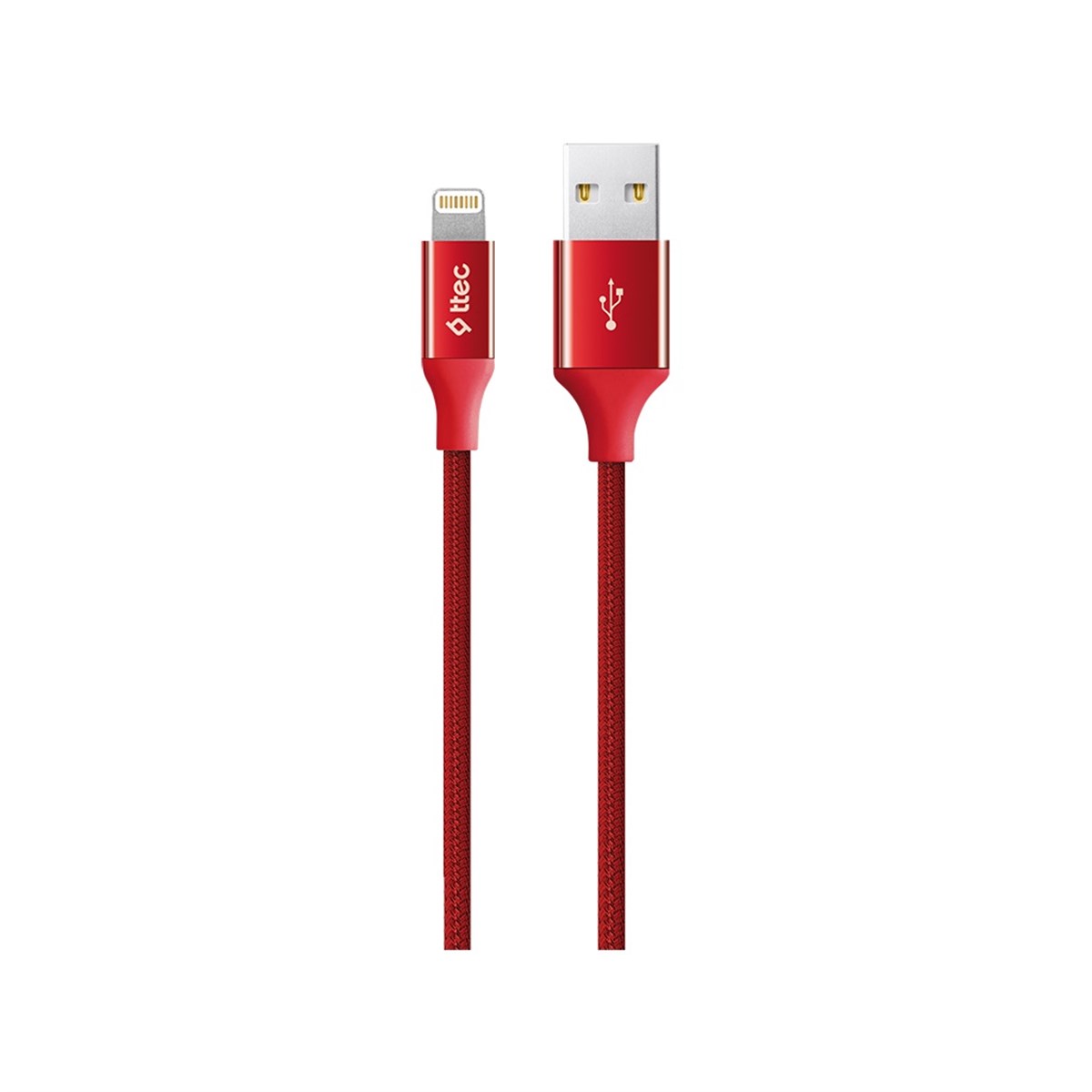 2DK16K ttec AlumiCable iPh. Şarj Kablosu Kırmızı