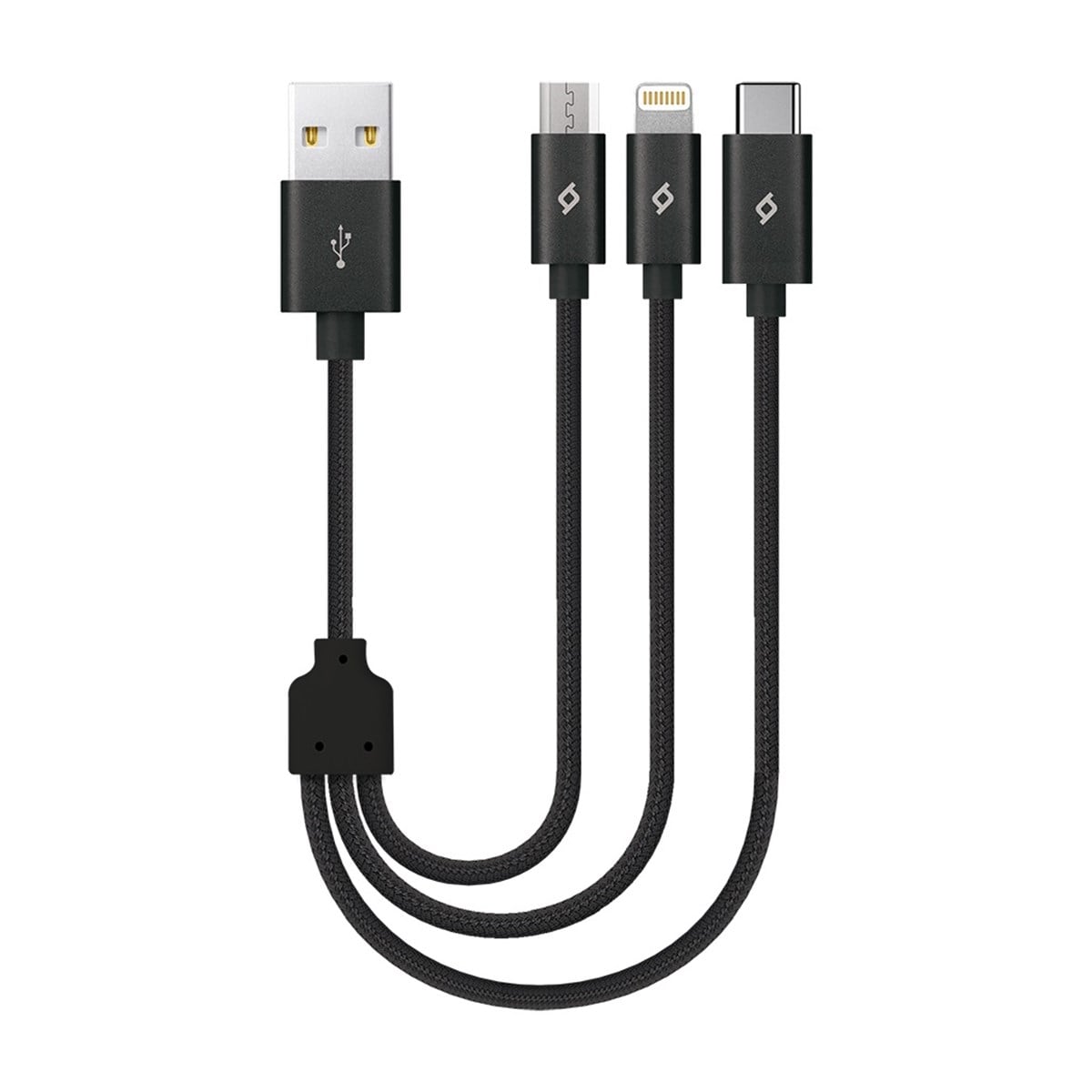 2DK31 ttec Alumicable Mini Trio 30cm Şarj Kablosu Type-C , Lightning , Micro USB