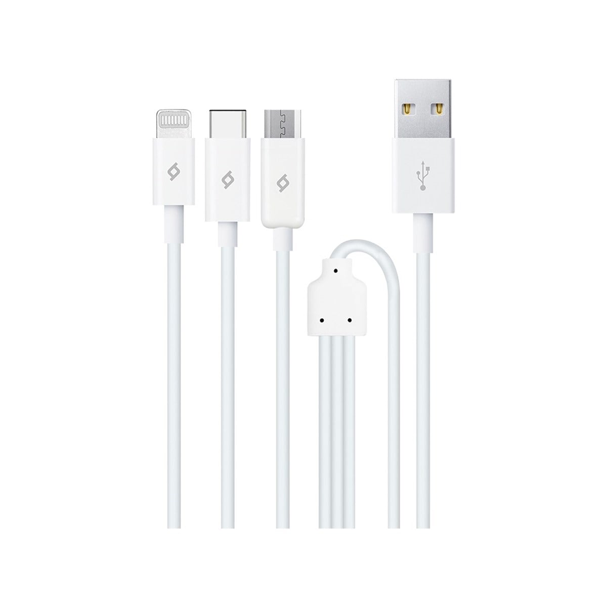 2DK7521B ttec Trio Şarj Kablosu Type-C,Lightning,Micro USB Beyaz